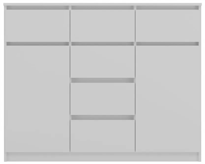 2D6S fiókos szekrény, 120x100x40 cm, fehér