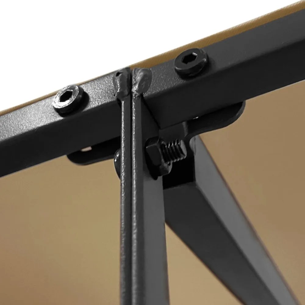 tópszínű szövet és acél pavilon 4 x 3 m 180 g/m²