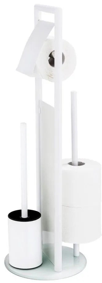 WENKO 24983800 - WC szett RAVINA 20x70 cm rozsdamentes acél/fehér