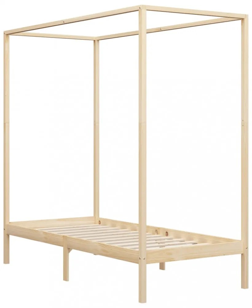 tömör fenyőfa baldachinos ágykeret 90 x 200 cm