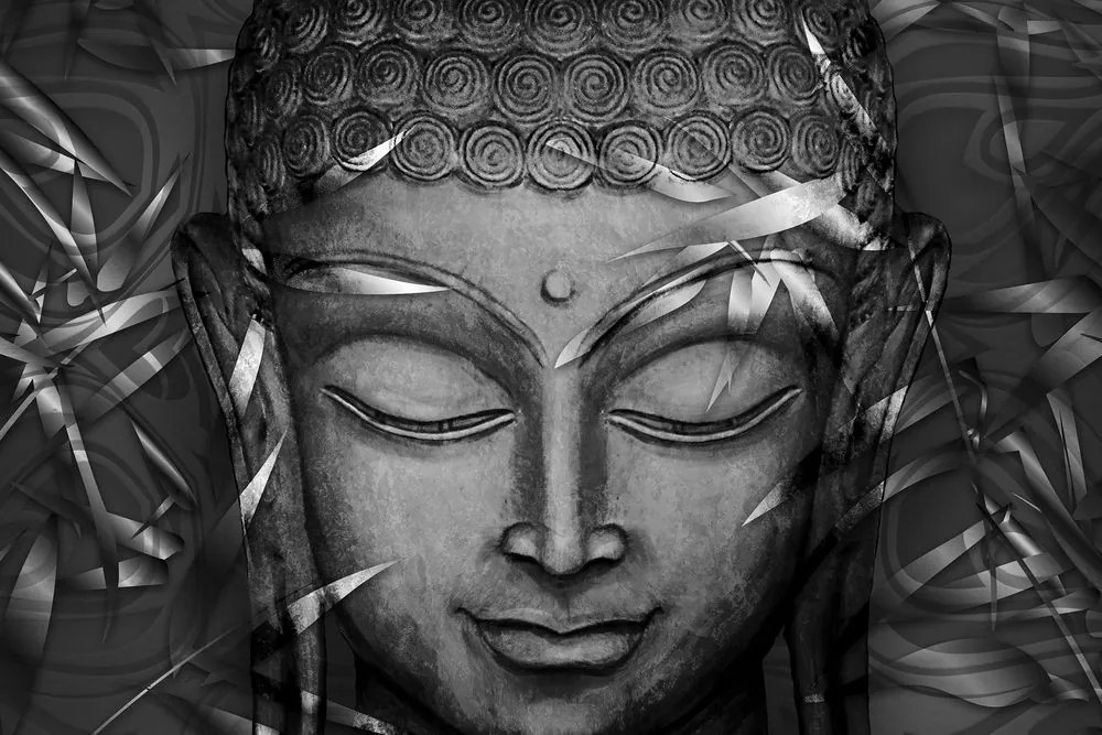 Kép mosolygó Buddha fekete-fehér kivitelben