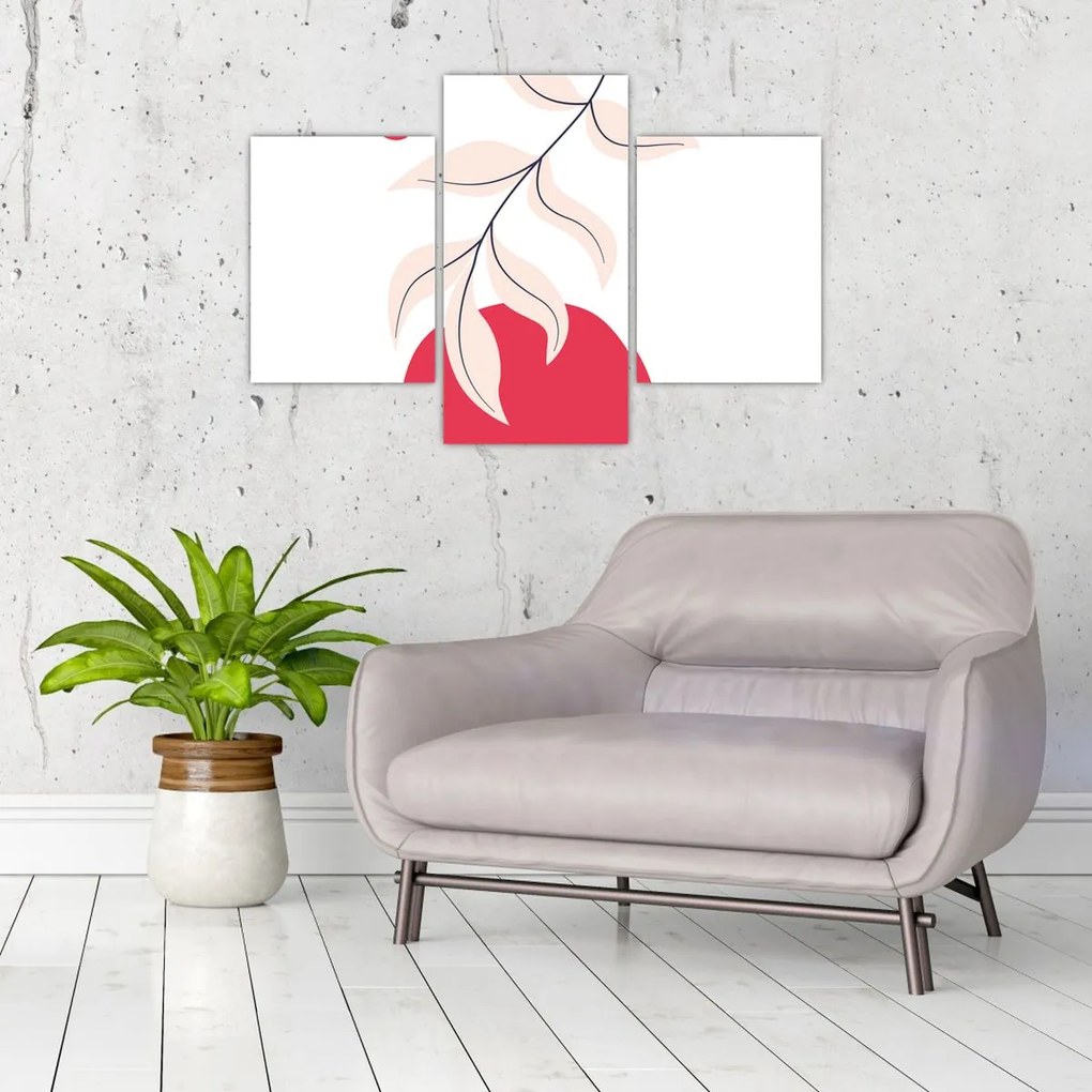 Kép - Rózsaszín virágos absztrakció N⁰2 (90x60 cm)