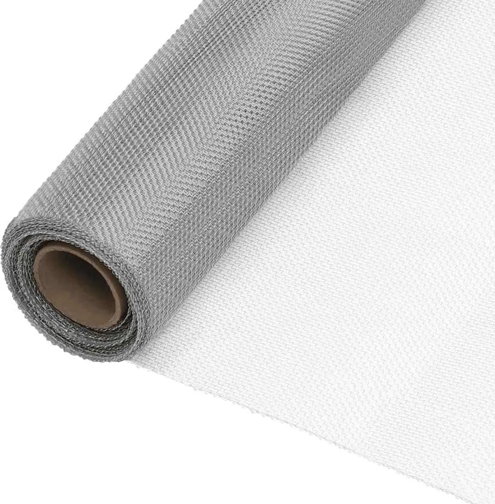 vidaXL ezüstszínű rozsdamentes acélháló 60 x 1000 cm