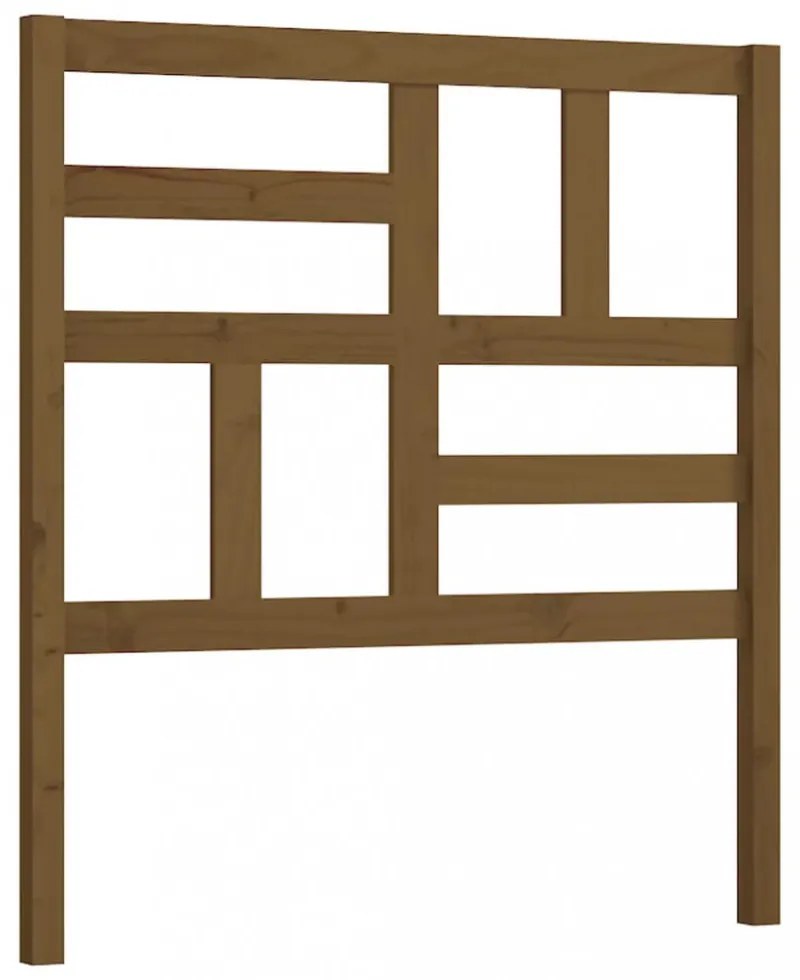 mézbarna tömör fenyőfa ágyfejtámla 106x4x104 cm