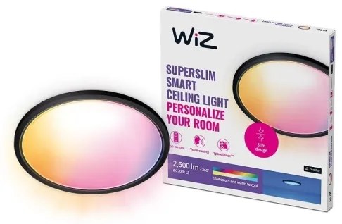 WiZ - LED RGB dimmelhető SUPERSLIM mennyezeti lámpa LED/32W/230V Wi-Fi fekete