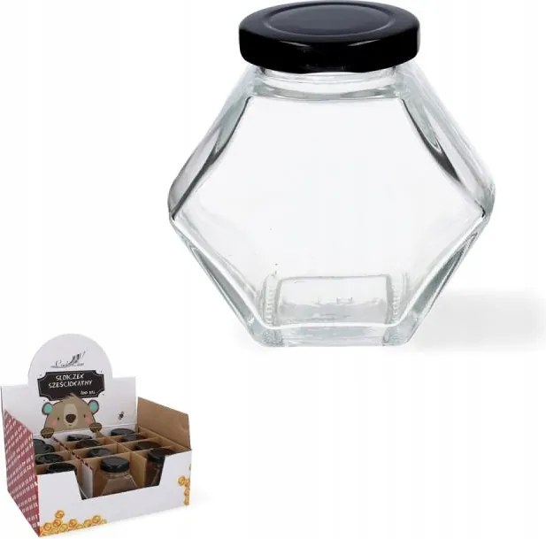 Hatszögletű Befőttesüveg Kupakkal 280 ML =12db