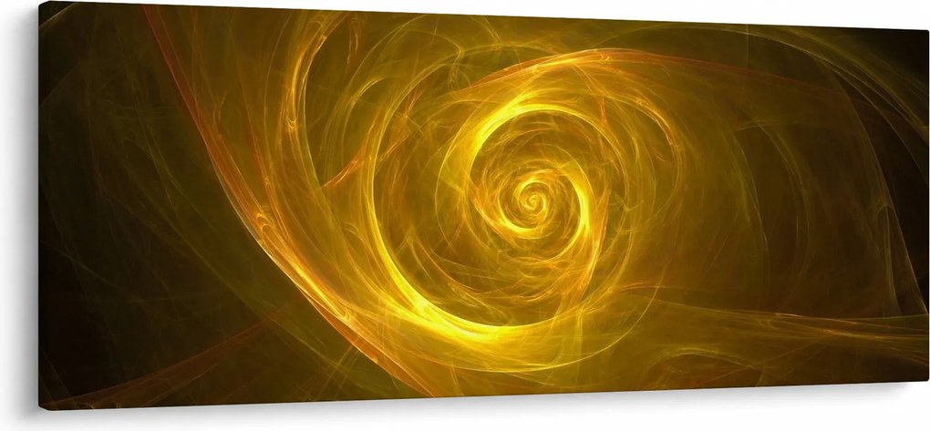Absztrakt sárga spirál képe (120x50 cm)