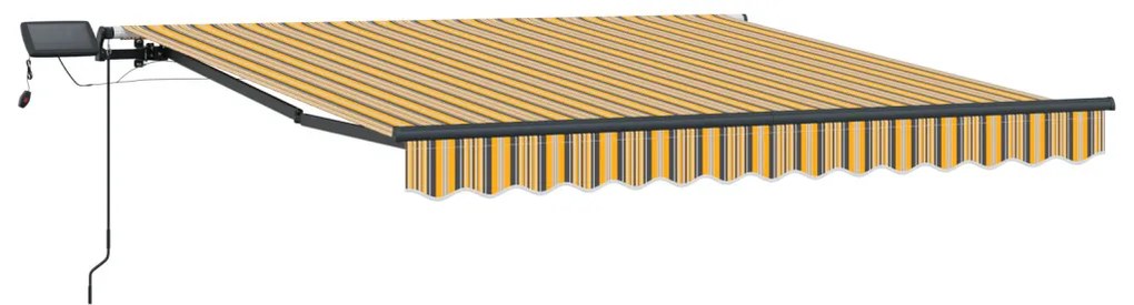 Kézi behúzható napellenző LED színes csíkkal 350x250 cm