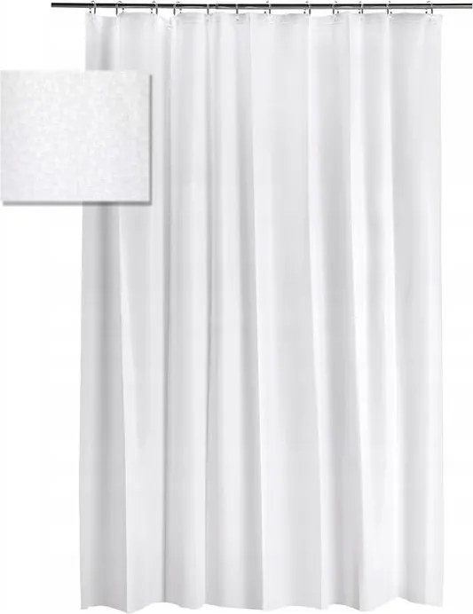 Függöny Fehér Fürdőszobai Zuhanyfüggöny 180x200 cm