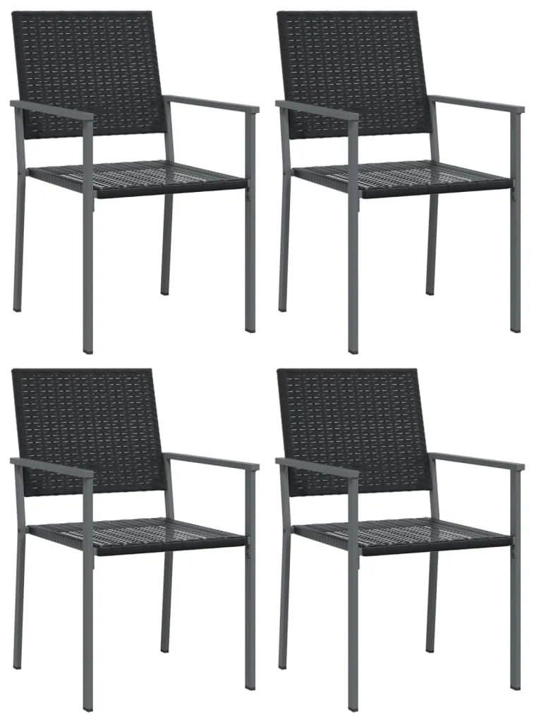5 részes polyrattan és acél kerti étkezőgarnitúra