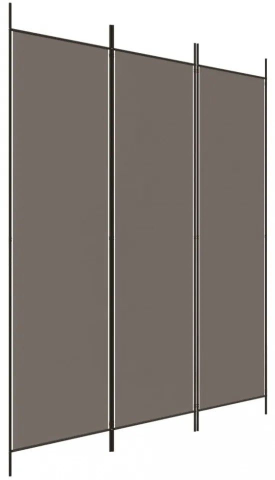 3 paneles antracitszürke szövet térelválasztó 150 x 220 cm