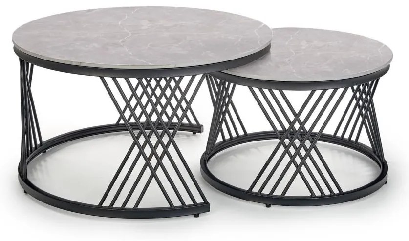 2 darabos ELEGRA dohányzóasztal szett, szürke