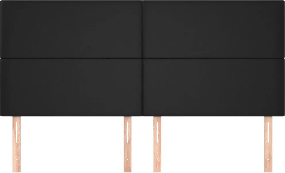 fekete műbőr fejtámla 180x5x118/128 cm