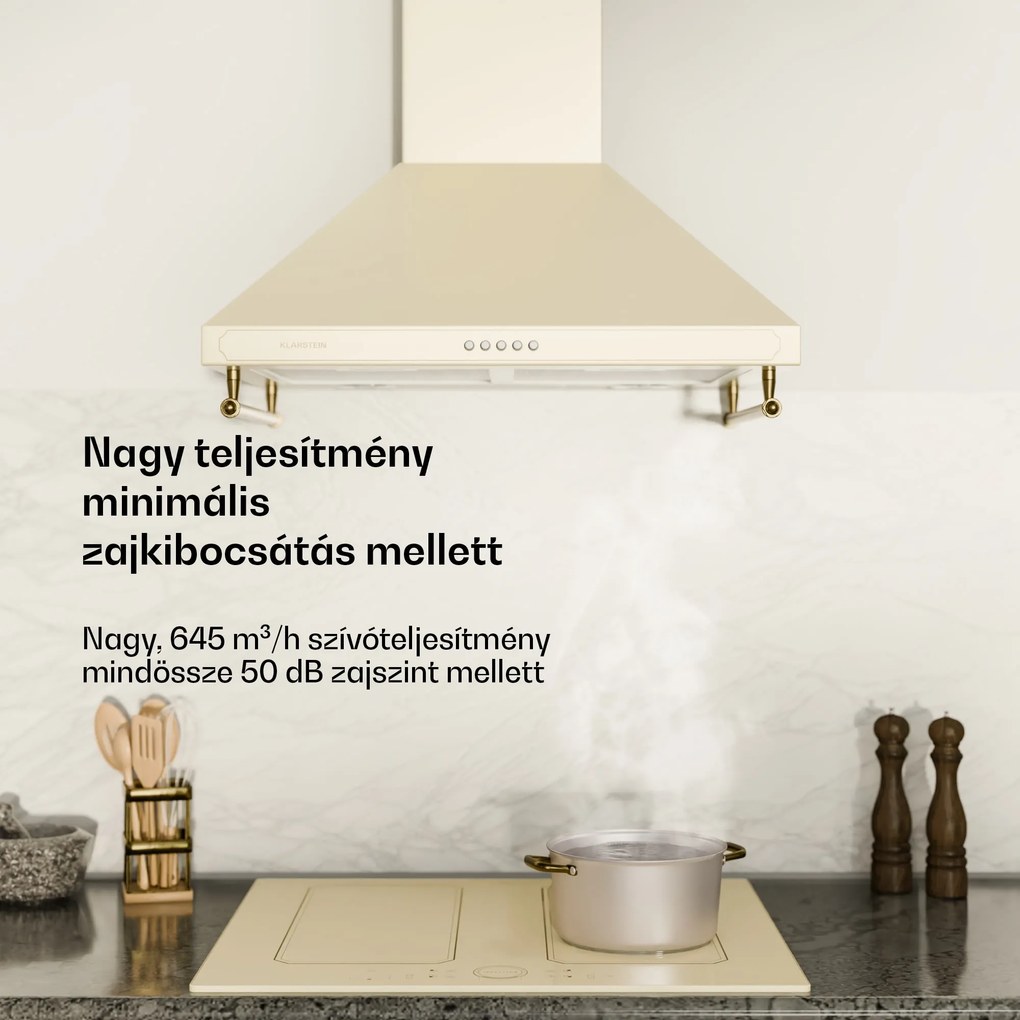 Klarstein Victoria 60, páraelszívó, 60 cm, retro kialakítás, 630 m³/ó, 2 LED lámpa