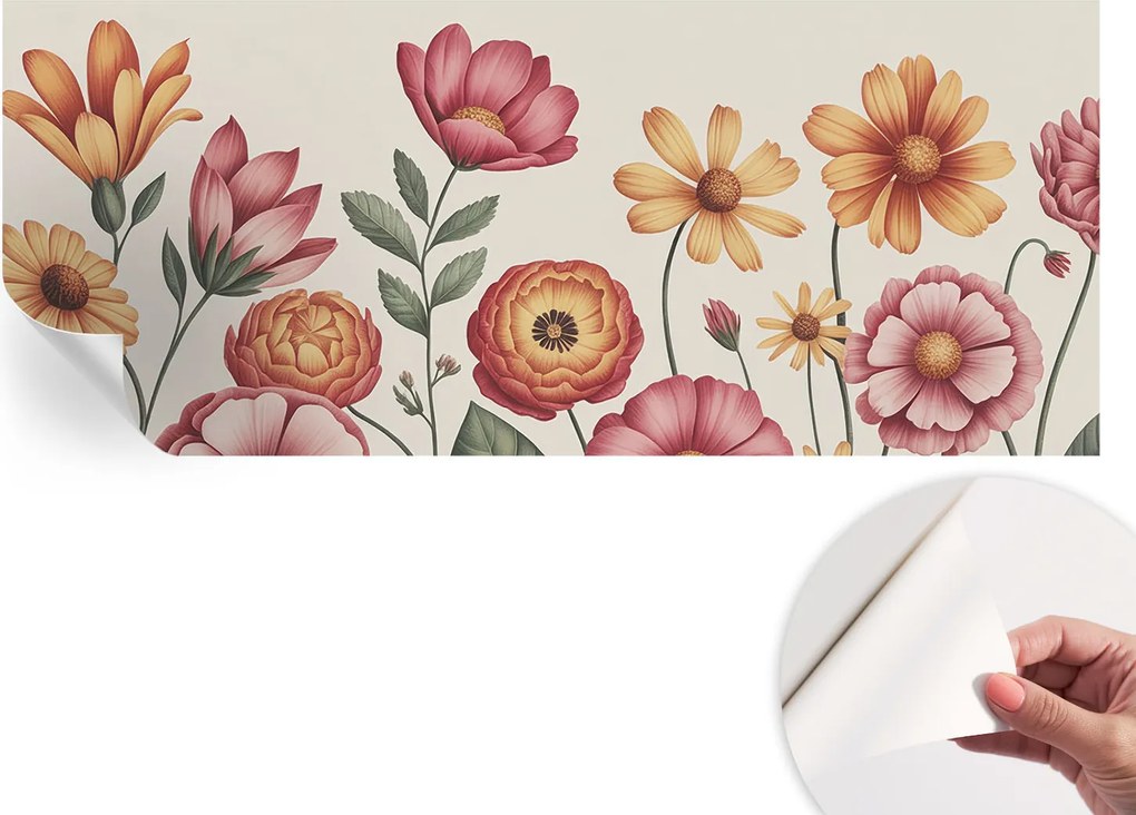 Fotótapéta Öntapadós Design Divatos Virágos kompozíció 250x104 cm