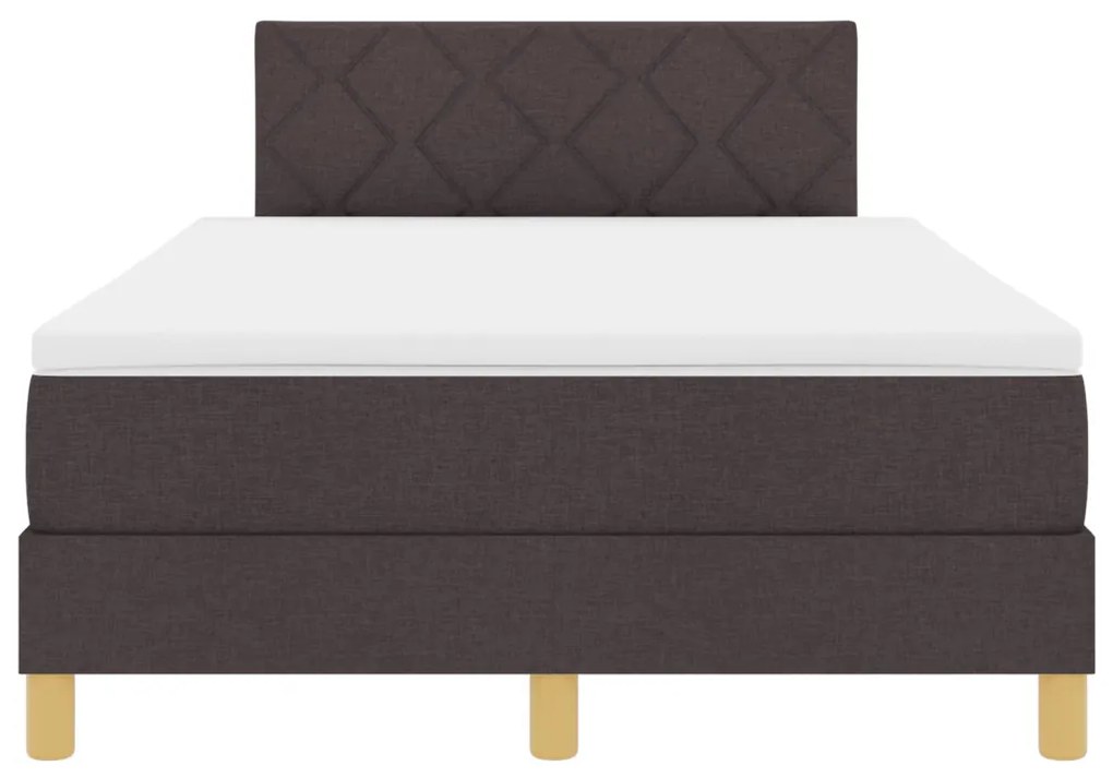 Box Spring Ágy Matraccal & LED Sötétbarna 120x200 cm Szövet