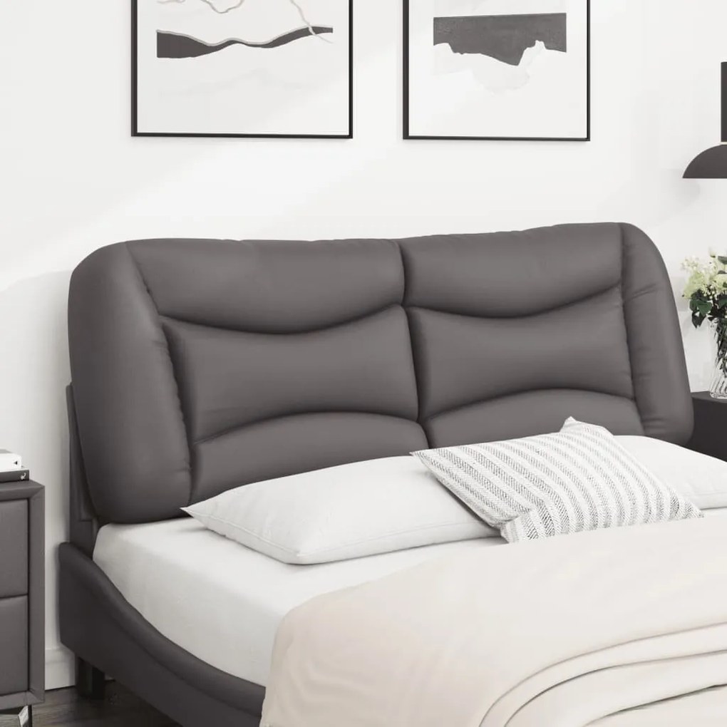 szürke műbőr fejtámla párna 120 cm