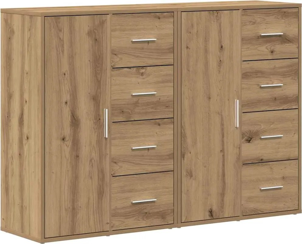 vidaXL Széf fiókkal 2 pcs Artisan tölgy 60 x 31 x 84 cm Faanyag