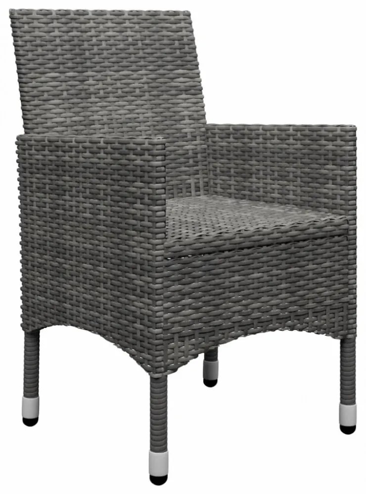 9 részes szürke polyrattan és üveg kerti étkezőgarnitúra