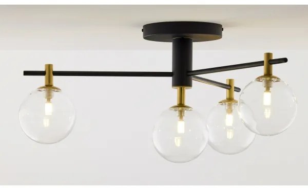 Jupiter 2034 - Felületre szerelhető csillár FIGARO 4xG9/10W/230V fekete/arany/bézs/átlátszó