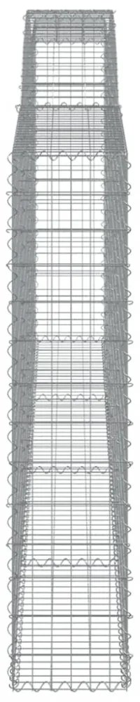2 db íves horganyzott vas gabion kosár 400x30x140/160 cm