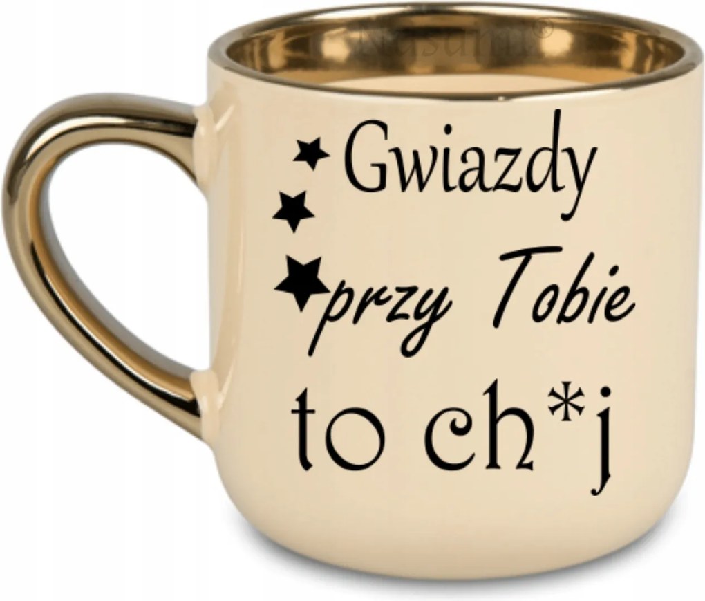 Elegáns bögre Csillagok melletted ch.j arany díszítéssel 400 Krém