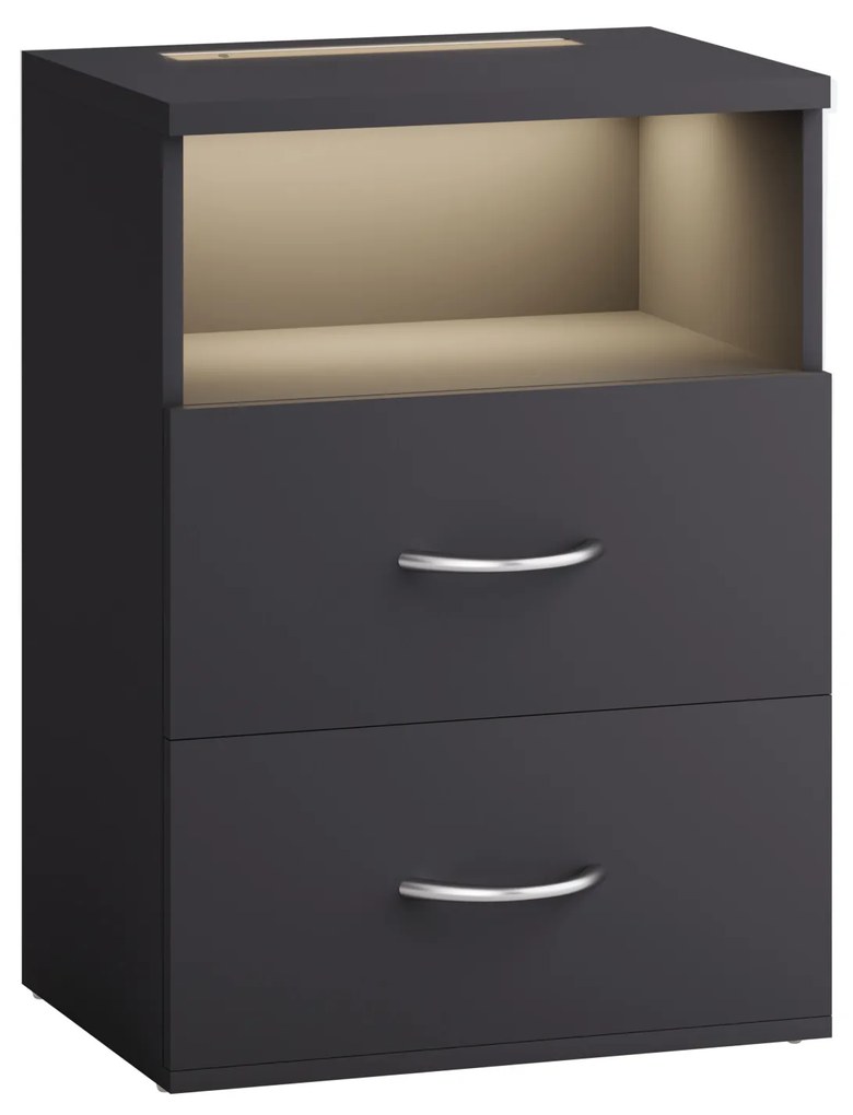 Casaria® Jamie éjjeliszekrény - antracit