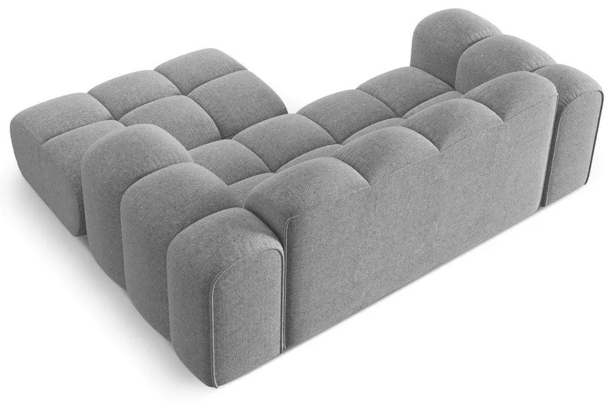 Világosszürke zsenília sarokkanapé (jobb oldali-heverő résszel) Treno – Cosmopolitan Design