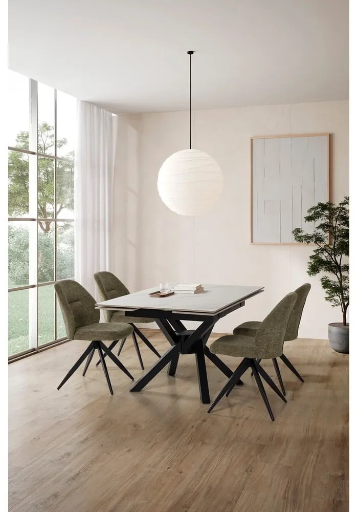 Bővíthető étkezőasztal kő asztallappal, hosszabbító asztallappal 90x150 cm Arlene – Marckeric