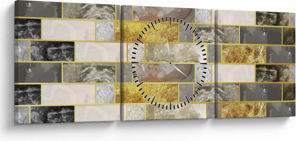 Kép - Dekoráció textúrákkal (órával) (90x30 cm)