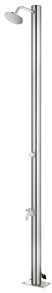 Rozsdamentes acél kerti zuhany szürke aljjal 220 cm