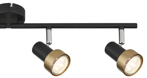 Globo 57917-4G - Spotlámpa MASON 4xGU10/25W/230V fekete/arany