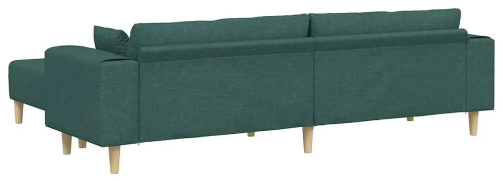 Szövet kanapé párnával 3 pcs Sötétzöld 208 cm szövet