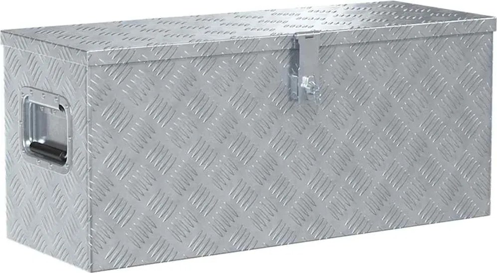 vidaXL ezüstszínű alumíniumdoboz 80 x 30 x 35 cm