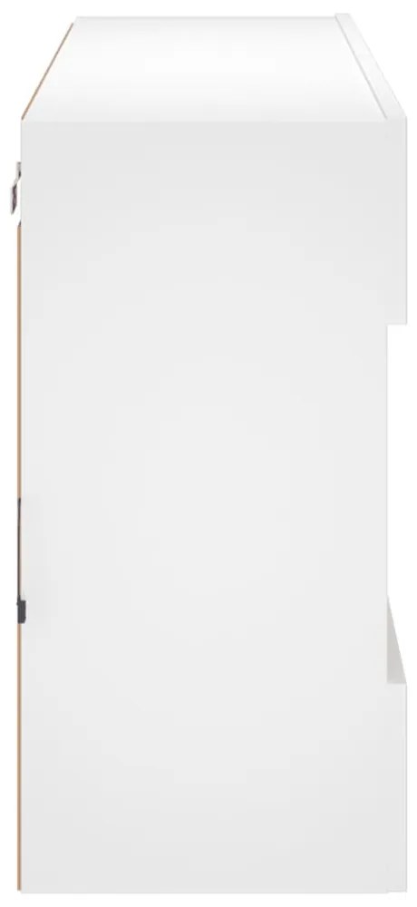 fehér fali TV-szekrény LED-világítással 98,5x30x60,5 cm