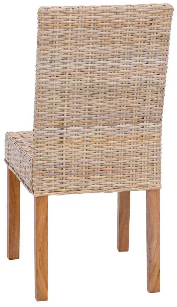 Étkezőszék 2 pcs Természetes 45 x 54 x 93 cm Tömör Mahagóni Fa