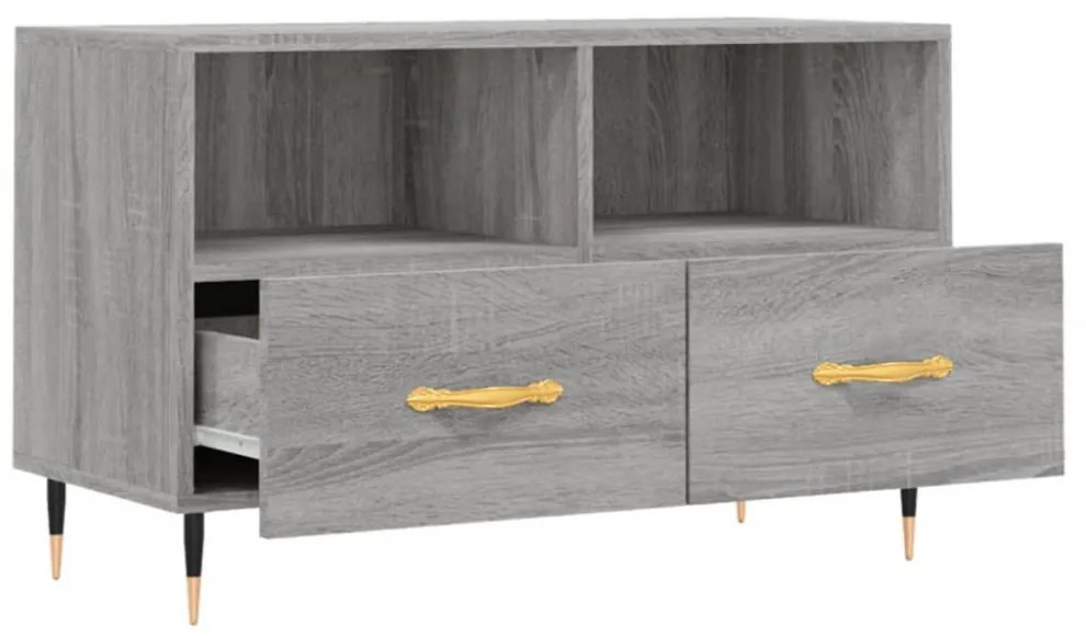 szürke sonoma színű szerelt fa TV-szekrény 80x36x50 cm