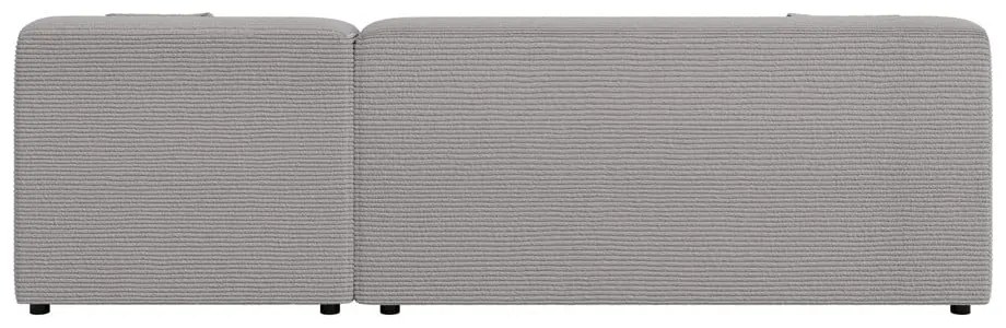 Világosszürke kordbársony sarokkanapé (jobb oldali-heverő résszel) Martin – Ropez