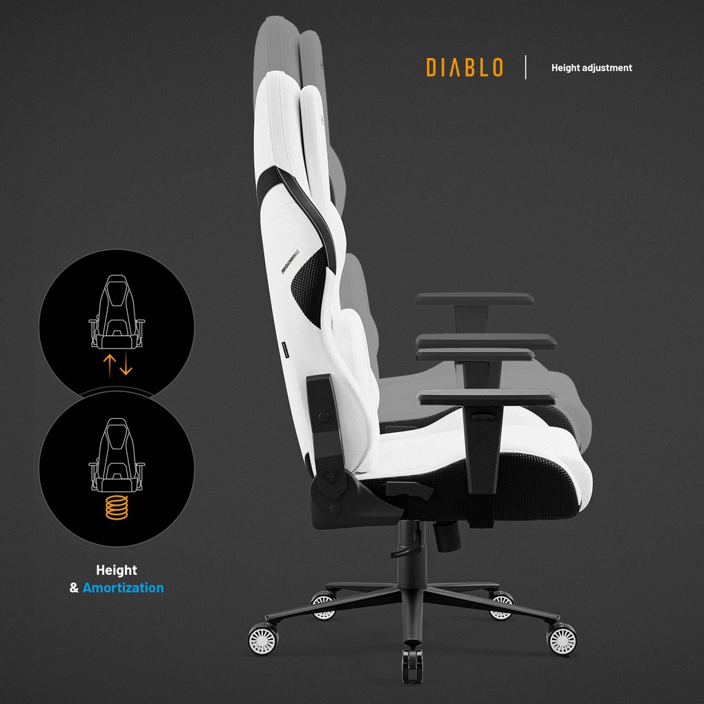 Gamer szék fehér Normal Size: Diablo X-One Prime Ghosted White