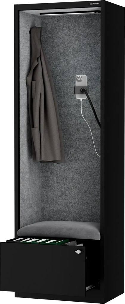 Sally 600mm korpus Czarny - siedzisko Szary