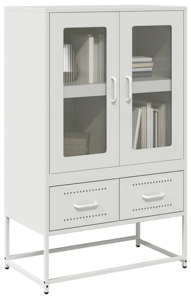 fehér acél magasszekrény 68x39x111,5 cm
