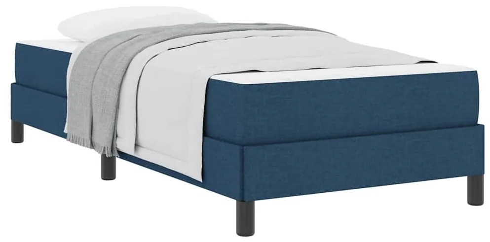 Boxrugós ágy matracmal Kék 90 x 190 cm szövet