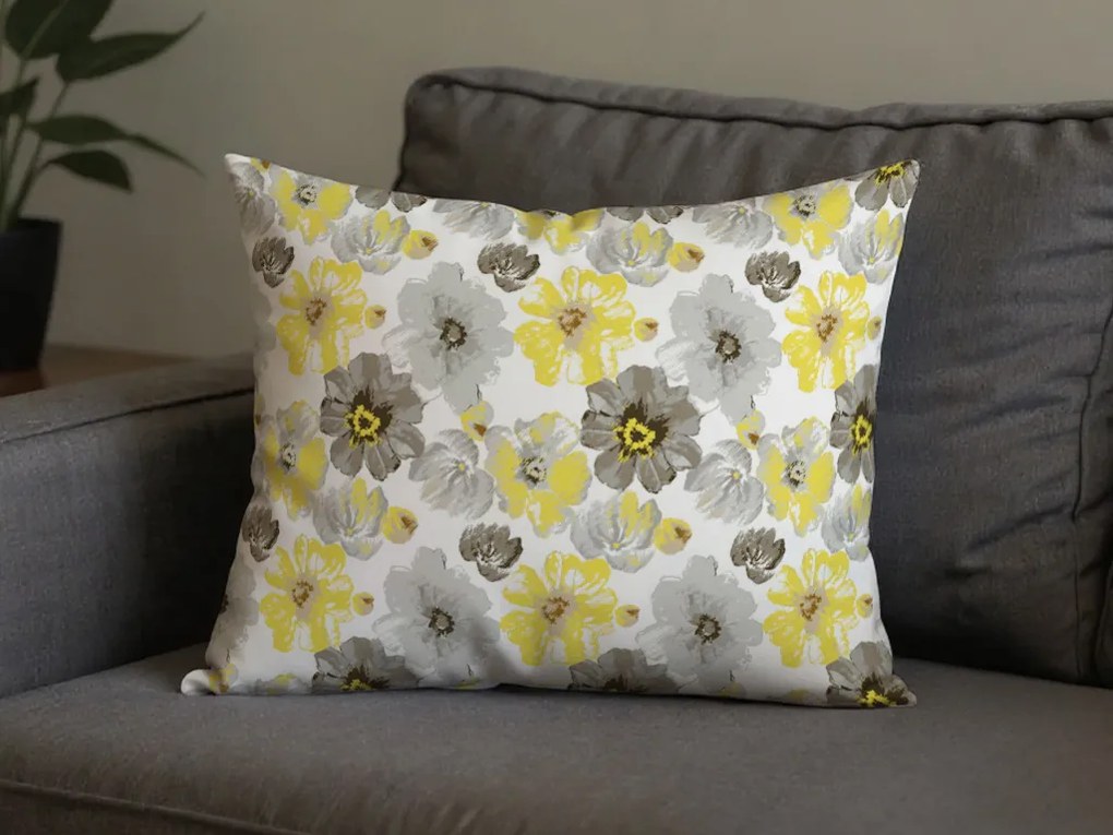 2 db mikroszálas díszpárnahuzat szett FEONELLE 50x70 cm, sárga-szürke