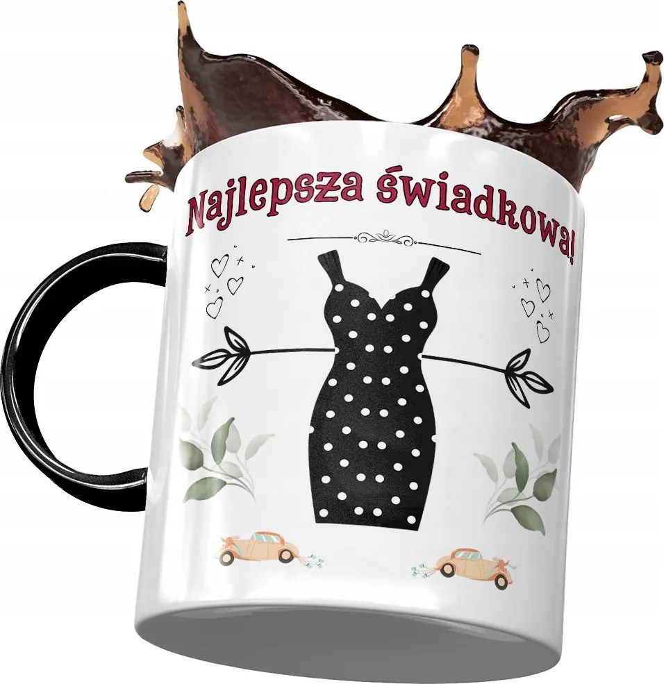 Fekete Bögre Tanú Koszorúslánynak Ajándék Nyomtatott Fotóval