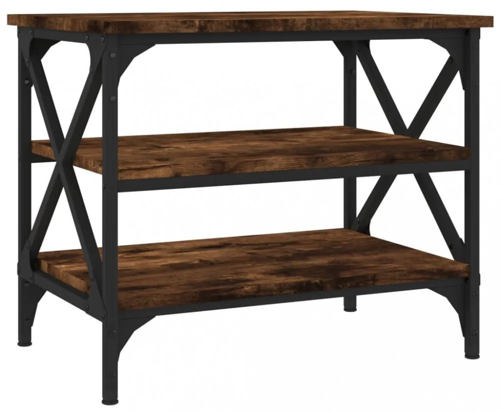 vidaXL füstös tölgy színű szerelt fa kisasztal 55x38x45 cm