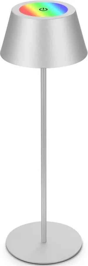 Brilo - RGB LED újratölthető érintésvezérelt asztali lámpa KIKI LED/2,6W/5V IP44 2600 mAh ezüst