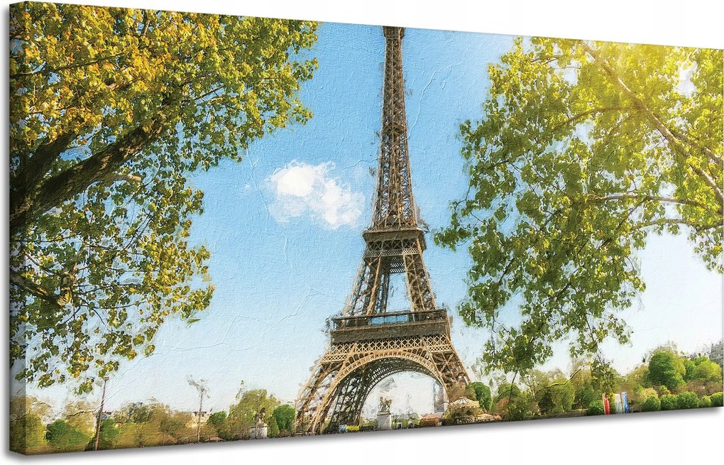 Vászonkép Eiffel-torony Párizs Franciaország Nyár 120x60 cm