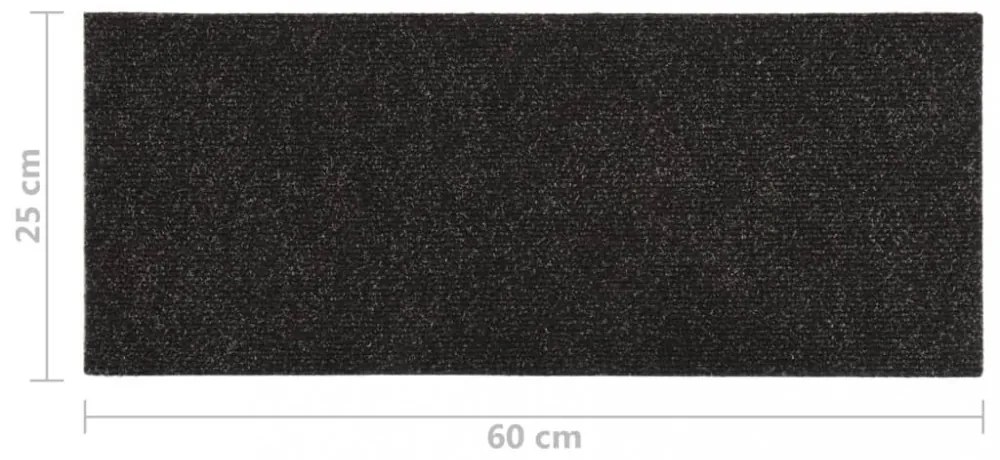 15 db barna négyszögletes öntapadó lépcsőszőnyeg 60 x 25cm
