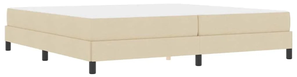 Boxrugós ágy matracmal Krém 200 x 200 cm szövet