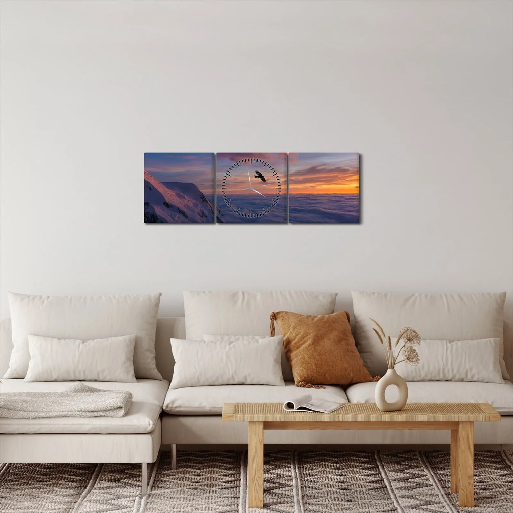 Kép naplementekor, Mt. blanc (órával) (90x30 cm)